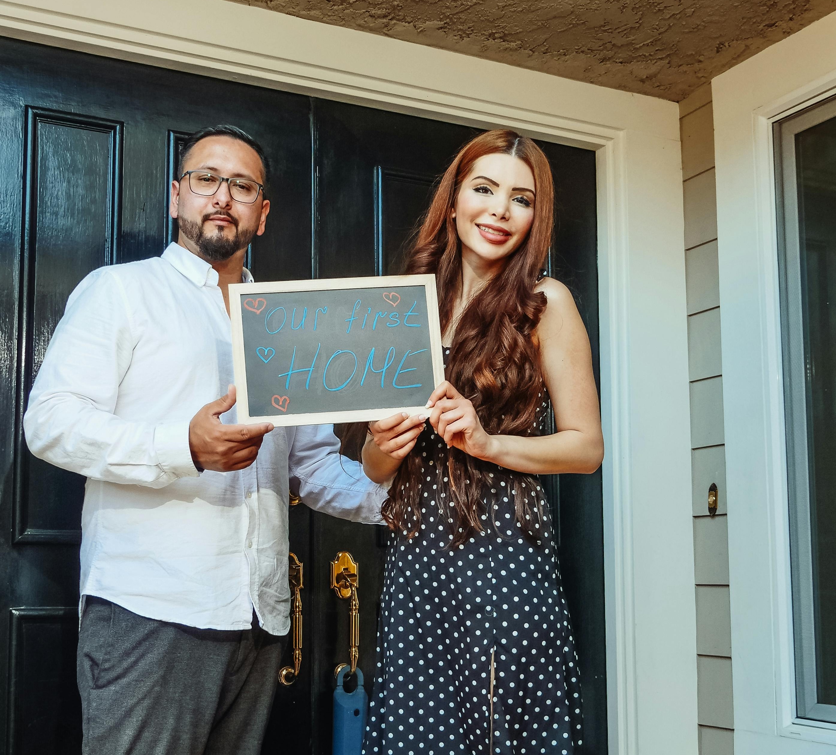 Couple at their first home